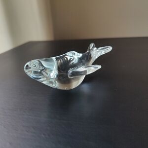 Clear Glass Whale Figurine